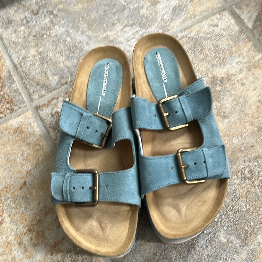 Free People x Intentionally Blank Rule Breaker Suede Platform Sandals Size 9 NIB - Picture 11 of 11